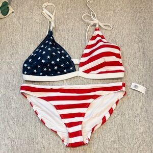 Old Navy Red, White, and Blue Star Striped Bikini